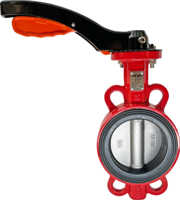 Дисковый поворотный затвор с алюминиевой рукояткой REON тип RSV84RED