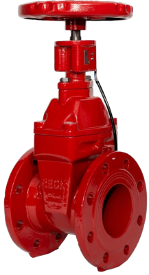 Задвижка чугунная с обрезиненным клином REON тип RSV62, PN16 с индикатором положения и концевыми выключателями